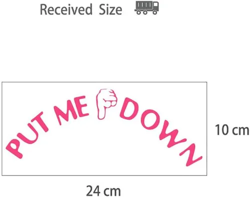 Vista 2 de Colores, 4 paquetes de calcomanías divertidas para asiento de inodoro con texto en inglés «Put Me Down» (rosa)
