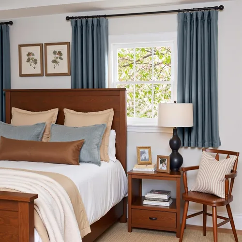 Vista 3 de Lazzzy Cortina opaca de terciopelo azul con aislamiento térmico para dormitorio, sala de estar, oscurecimiento de privacidad, cortinas de terciopelo