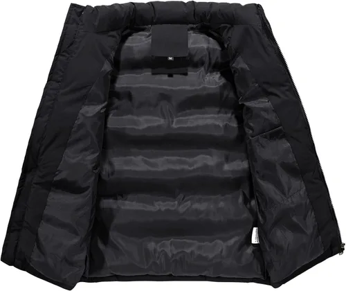 Vista 3 de Chaleco acolchado de algodón acolchado para hombre, chaqueta sin mangas, abrigo grueso y cálido, ropa de abrigo acolchada de gran tamaño, chaleco