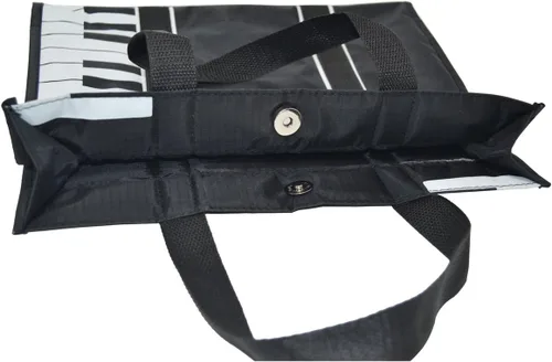 Vista 6 de PUNK Piano Keys Music Tote Bag With 5mm sponge Waterproof Oxford Cloth Handbag Shopping Bag with Magnetic Snaps Buckle