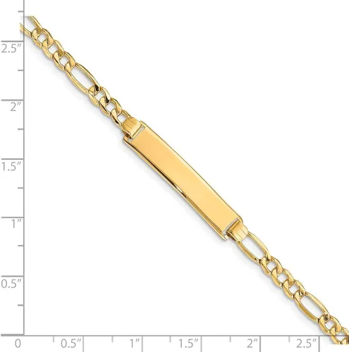 Vista 3 de FB Jewels Pulsera de identificación de oro amarillo sólido de 14 quilates Oro