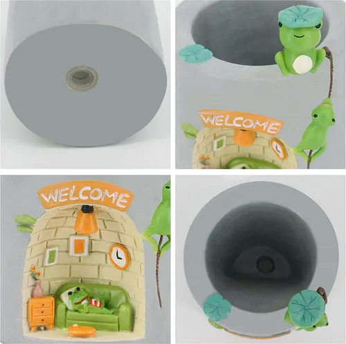 Vista 3 de Segreto Plantas creativas de resina para maceta, rana Rana trepadora