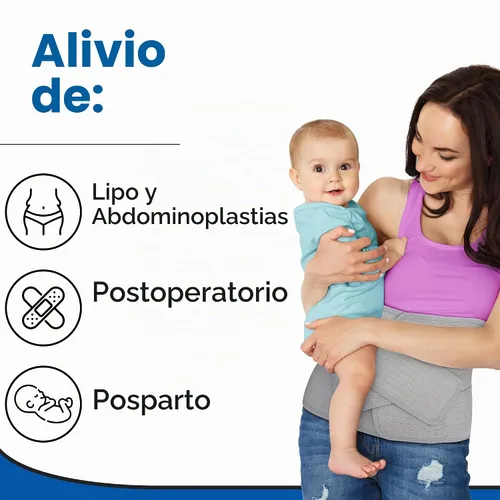 Vista 2 de Abdominal Binder Post Cirugía Tummy Tuck – Banda para el vientre posparto Recuperación de la faja abdominal post C Cinturón de hernia