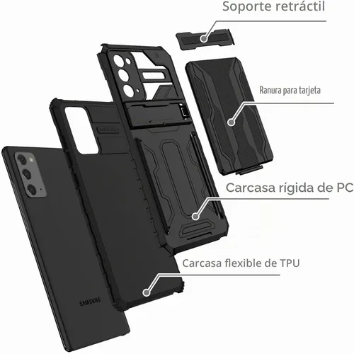 Vista 7 de [Usado] Asuwish Funda de teléfono para Samsung Galaxy Note 20 Glaxay Note20 5G con protector de pantalla de vidrio templado y soporte para tarjeta