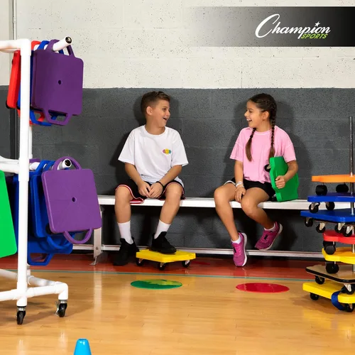 Vista 8 de Champion Sports marcadores polivinílicos de 10 pulgadas para objetivos. Ideales para entrenamientos y simulacros. Juego de 6 en verde, naranja