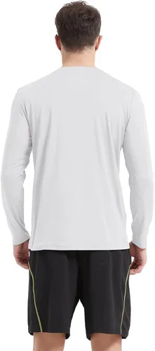 Vista 2 de MAGCOMSEN Camisas de manga larga para hombre con protección solar UV UPF 50+, para correr, pescar, de secado rápido