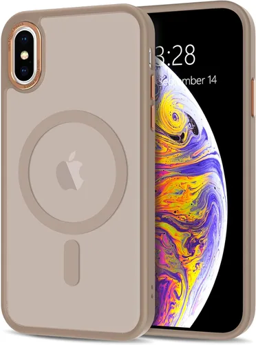 Vista 325 de Anuck - Funda magnética para iPhone 11 compatible con MagSafe, carcasa trasera mate translúcida dura, borde de TPU, delgada, resistente a impactos