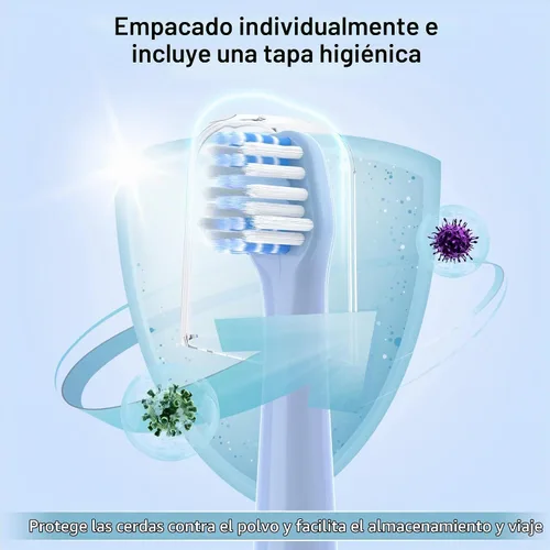 Vista 3 de Cabezales de repuesto para cepillo de dientes, paquete de 10 5 azul+5 verde