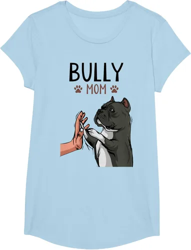Vista 19 de American Bully Mom Cute Dog Mama Camiseta divertida para mujer, Blanco, S
