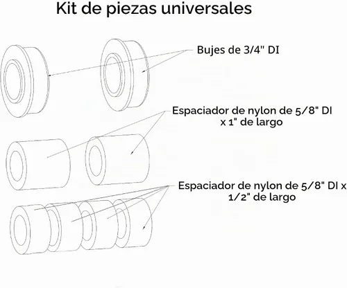 Vista 7 de Neumático Marathon Industries con ajuste universal para carretilla de mano, 3 pulgadas de longitud central; rodamientos de 0.63 pulgadas y kit