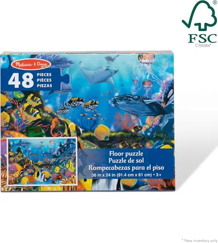 Vista 6 de Rompecabezas fondo oceánico Melissa & Doug, (48 piezas), 2 X 3 pies
