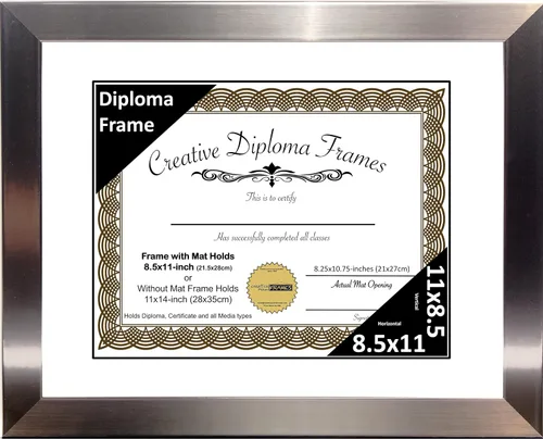 Vista 11 de Creative Picture Frames Carnegie - Marco de diploma de acero inoxidable con acabado de acero inoxidable de 6 x 8 pulgadas con caballete de vidrio