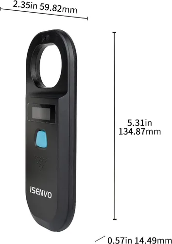 Vista 10 de Escáner de microchip para mascotas, 15 dígitos para mascotas, recargable (190 A) Support EMID FDX-B (ISO11784/11785) 134.2kHz/125kHz, Portable