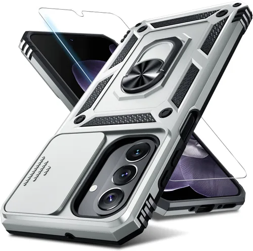 Vista 11 de Janmitta Compatible con Samsung Galaxy A26 5G Funda con Cubierta Deslizante Integrada para Lente de Cámara + Protector de Pantalla + Soporte