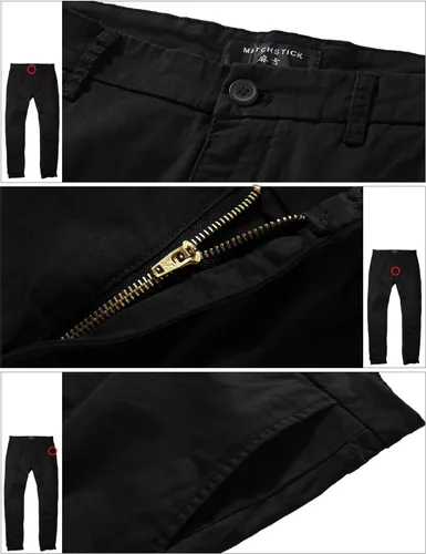 Vista 5 de Match Men's Slim Tapered Stretchy Casual Pants #8105