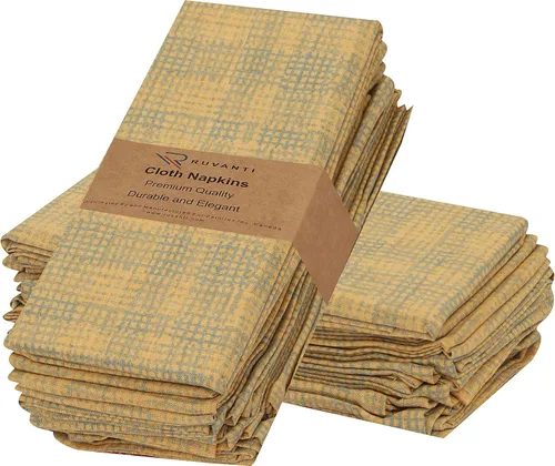 Vista 41 de Ruvanti - Servilletas de tela, paquete de 6, 45x45 centímetros, 100% algodón, lavables, suaves y absorbentes, perfectas para bodas, cenas de Belleza
