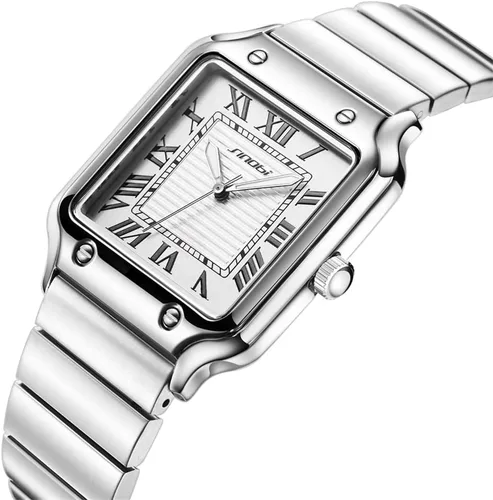 Vista 3 de Relojes cuadrados clásicos para hombre con números romanos reloj casual