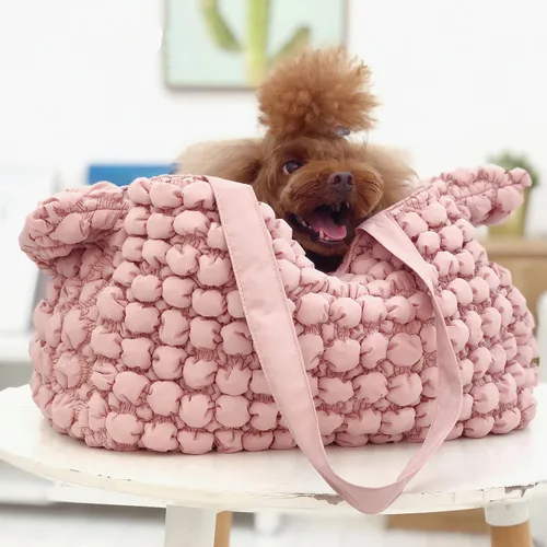 Vista 7 de Pet Life ® Transportador de mascotas de diseño de moda ultra afelpado 'Bubble Vogue