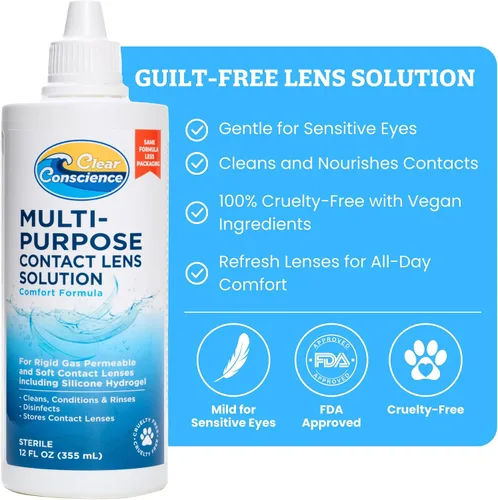 Vista 2 de CLEAR CONSCIENCE Contacto LEN SOLUTN Multi PURP, 12 OZ