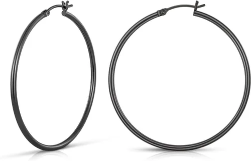 Vista 45 de Aretes de aro de oro para mujer chapados en oro real de 14 quilates con poste de plata de ley 925 Dorado