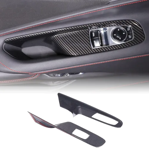 Vista 44 de CHEAYAR Marco de Decoración y Cubierta de Remate Compatible con Interruptor de Elevación de Ventana para Chevrolet Corvette C8 2020-2023