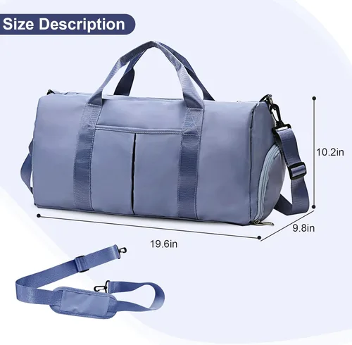 Vista 2 de ZGWJ Bolsa de viaje con relleno de hombro, impermeable, para mujeres y hombres, para natación, deportes, viajes, gimnasio, bolsa plegable