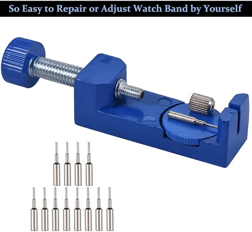 Vista 4 de Urtop Kit de extracción de correas de reloj, herramienta de reparación de extracción de correa de reloj con 12 pines adicionales para quitar