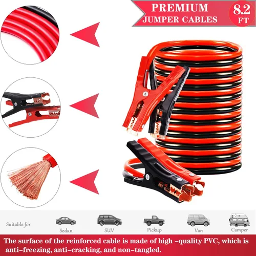 Vista 2 de LIANXIN Kit de Emergencia para Automóvil en Carretera - Kit de Seguridad para Automóvil Kit de Emergencia para Automóvil con Cables Puente Kit