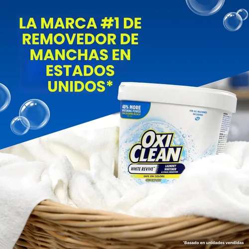 Vista 9 de OxiClean White Revive Blanqueador de ropa y quitamanchas Power Paks, 24