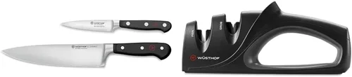 Vista 6 de Wüsthof Juego clásico de cuchillos de chef de 2 piezas, color negro - grabado personalizado