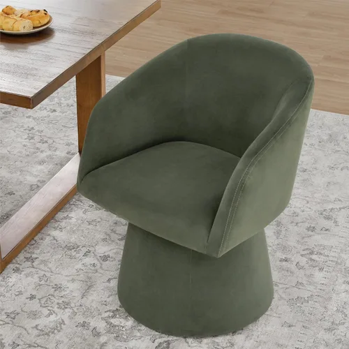 Vista 2 de KISLOT Sillas de Comedor Giratorias Sillón de Acento Moderno Silla Lateral de Escritorio para Comedor Tocador Dormitorio Sala de Estar Sala de Verde