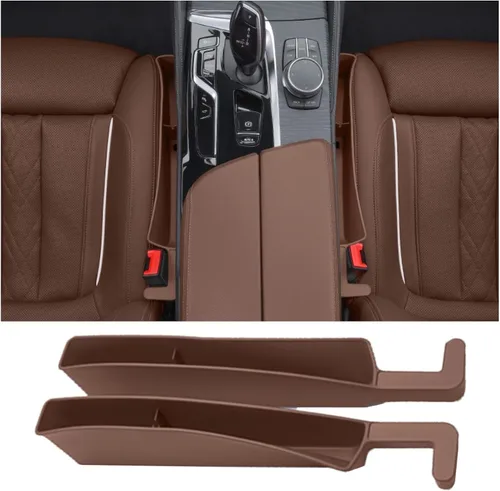 Vista 14 de 2 piezas de relleno de espacio para asiento de coche de piel sintética PU, bloqueador de caída para grietas de auto para rellenar el espacio lateral