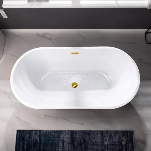 Vista 11 de WOODBRIDGE BTA1514-BG-Drain &O +F0007BGRD Bañera, oro cepillado
