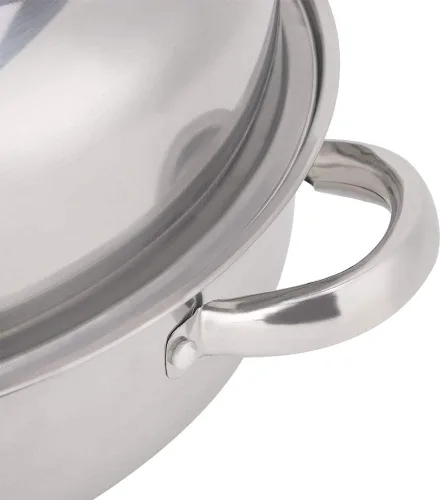 Vista 8 de Bollos de vapor Horno 28CM Acero inoxidable sola capa Stockpot Hotpot Vaporizador de alimentos Olla Utensilios de cocina Cocina doméstica