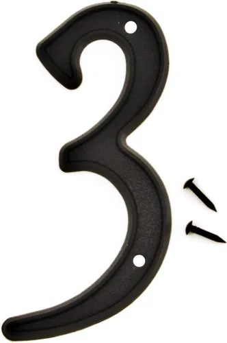 Vista 9 de Hy-Ko Número clásico de plástico reflectante negro de 4 pulgadas, números elevados modernos para casa exterior, marcado cómodo y duradero