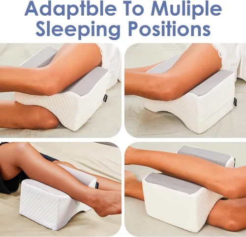 Vista 5 de Almohada de rodilla para dormir de lado, almohada de piernas para dormir de lado, almohada de columna vertebral suave para ciática, alivio del dolor
