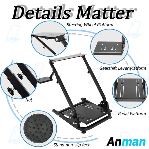 Vista 3 de Anman G920 Racing Steering Pro Wheel Stand fit for Logitech G25G27G923 Fanatec Thrustmaster T80T300 PS4PS5GT7,Not included Electronic devices