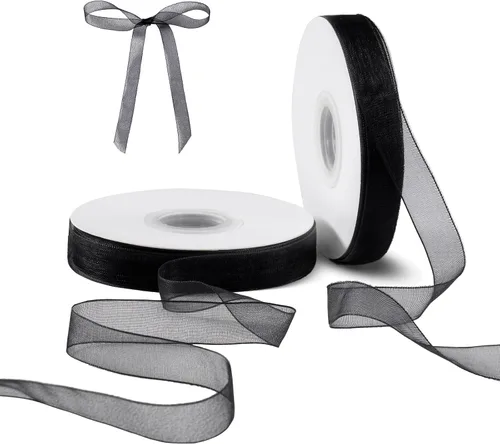 Vista 11 de Cinta de organza roja para envolver regalos, cinta transparente brillante de 2 pulgadas para ramos, bodas, festivales, 50 yardas cada rollo