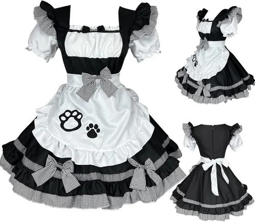 Vista 2 de Disfraz de niña de anime de talla grande, disfraz de muñeca de gato para niñas, Lolita, anime, lindo disfraz suave para niña, corsé de encaje
