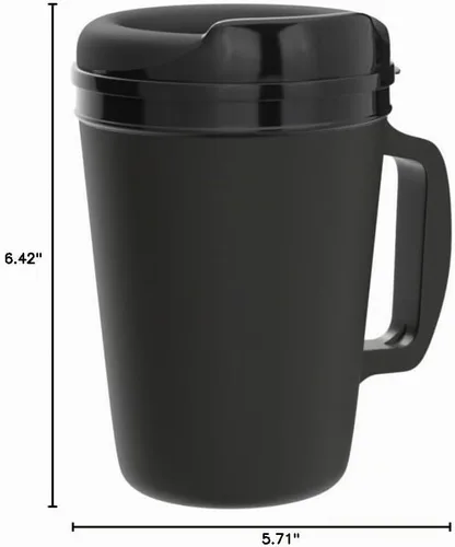 Vista 7 de ThermoServ - Tazas de café con aislamiento de espuma (34 onzas), color negro