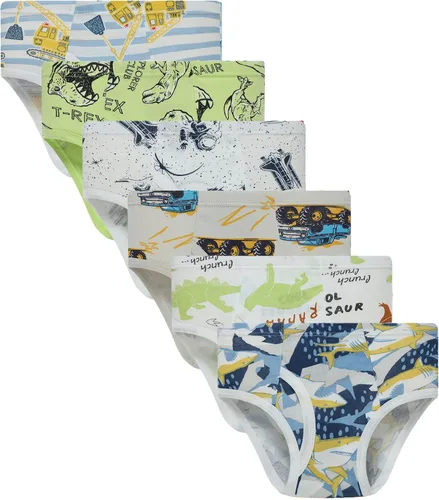Vista 14 de Boboking - Calzoncillos 100% de algodón, para niños pequeños, ropa interior suave, con diseño de dinosaurios y de camiones