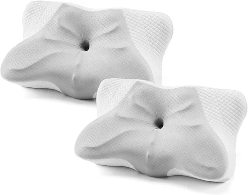 Vista 9 de Sweetcrispy Almohada cervical para cuello y hombro, almohadas ergonómicas de espuma viscoelástica, contorno lateral para adultos, soporte ortopédico