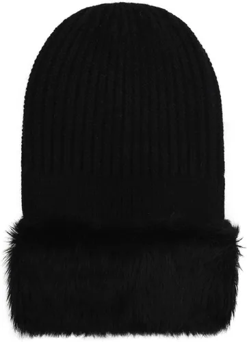 Vista 4 de ZLYC Gorro de invierno de piel sintética para mujer, gorro de calavera elástico con puños