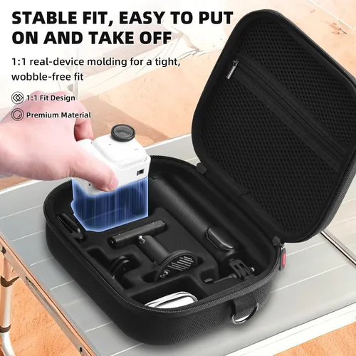 Vista 3 de BRDRC Funda de transporte para Insta360 GO Ultra, bolsa de almacenamiento de viaje de nailon portátil, funda protectora rígida con correa