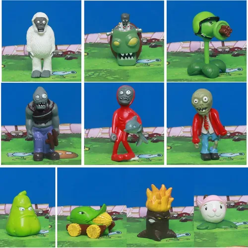 Vista 7 de JHESAO Juego de 10 juguetes de plantas PVZ, figuras de acción de zombis PVZ, juguete de PVC, gran regalo para niños y fanáticos, cumpleaños y fiesta