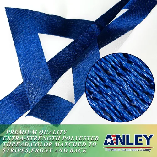 Vista 3 de Bandera de Israel de la serie Anley EverStrong de 3x5 pies de alta resistencia - rayas bordadas y cosidas - 4 filas de costuras en el borde