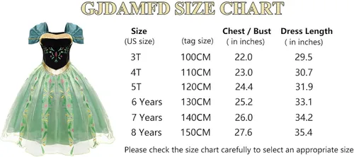 Vista 7 de GJDAMFD Princess Dress up Clothes for Little Girls Green Costume Dresses with Accessories for Halloween Birthday Party
