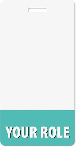 Vista 5 de Personalizado Badge Buddy – en color rosa bebé – vertical – tarjeta de respaldo de doble cara – duradera y resistente al agua ideal para profesores