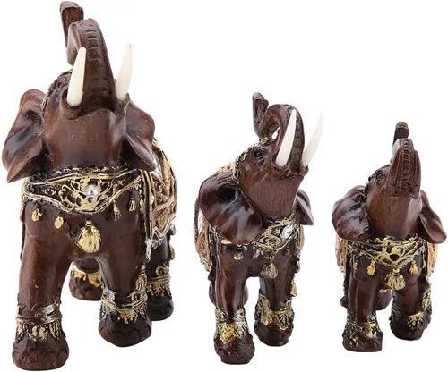 Vista 9 de Hilitand Lucky Wealth - Estatua de elefante, escultura de grano de madera de Feng Shui, decoración de escritorio para el hogar, regalo (L)