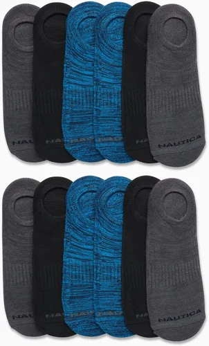 Vista 2 de Nautica Calcetines antideslizantes elásticos y cómodos para hombre paquete de 12